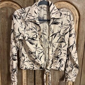 Rachel Zoe Black and White Patterned Blouse